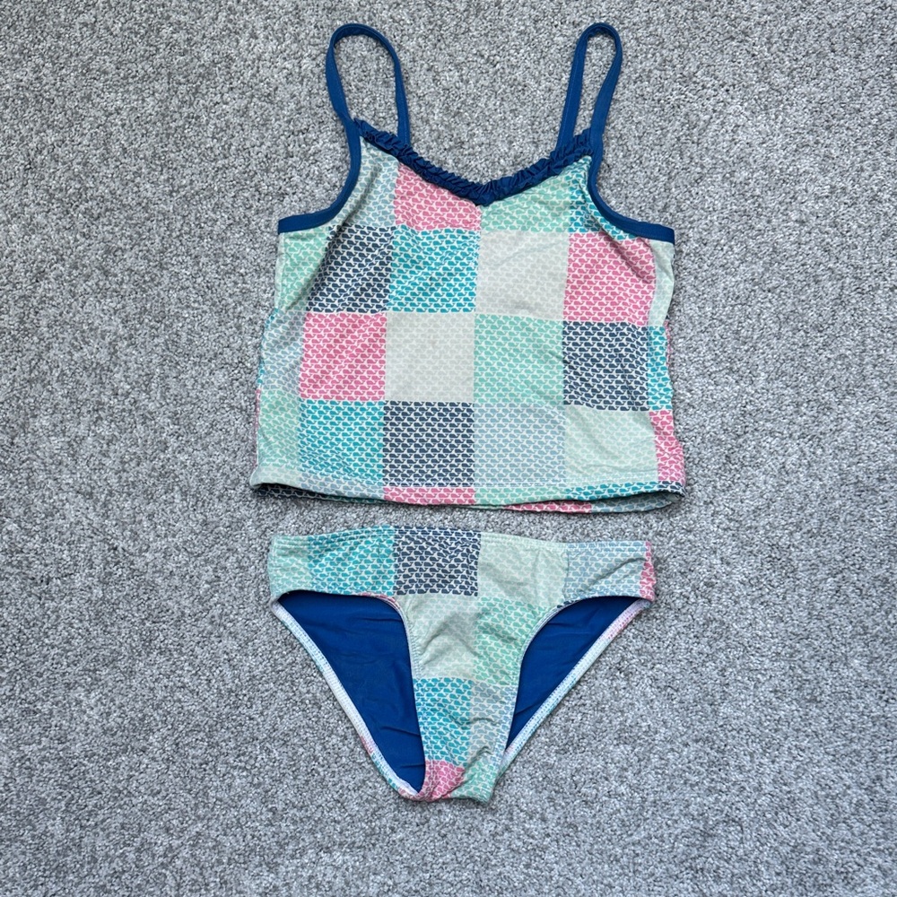 Vineyard Vines Patchwork Kids Bikini - Cream, Blue, Pink, Green